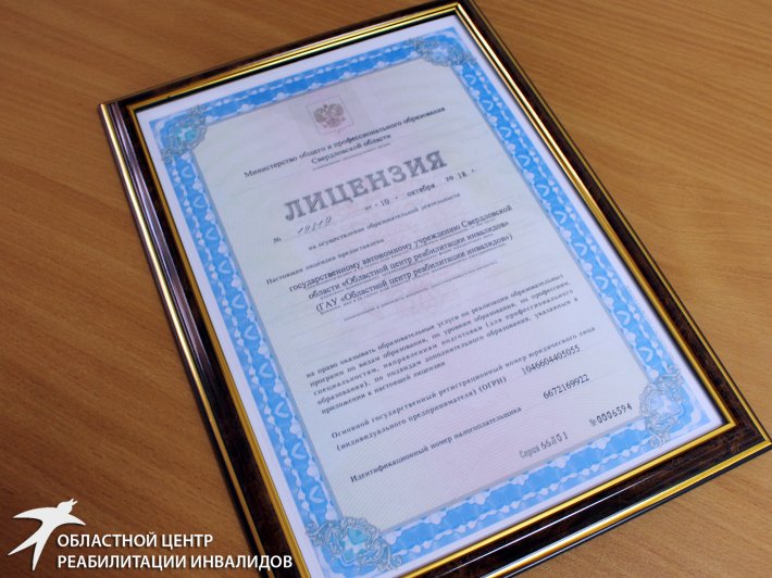 Областной центр реабилитации инвалидов получил лицензию на дополнительное образование взрослых